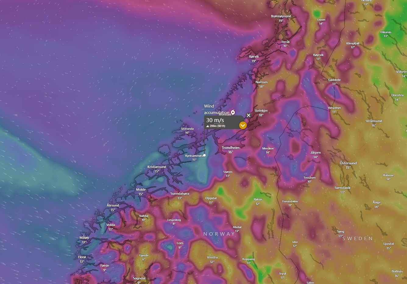 Storm August Midt-Norge